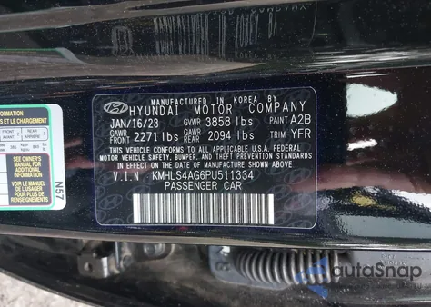 2023 Hyundai Elantra Sel z USA, uszkodzony, nr VIN KMHLS4AG6PU511334